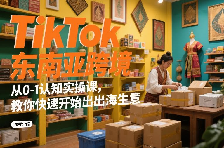 TikTok东南亚跨境从0-1认知实操课,教你快速开始出海生意
