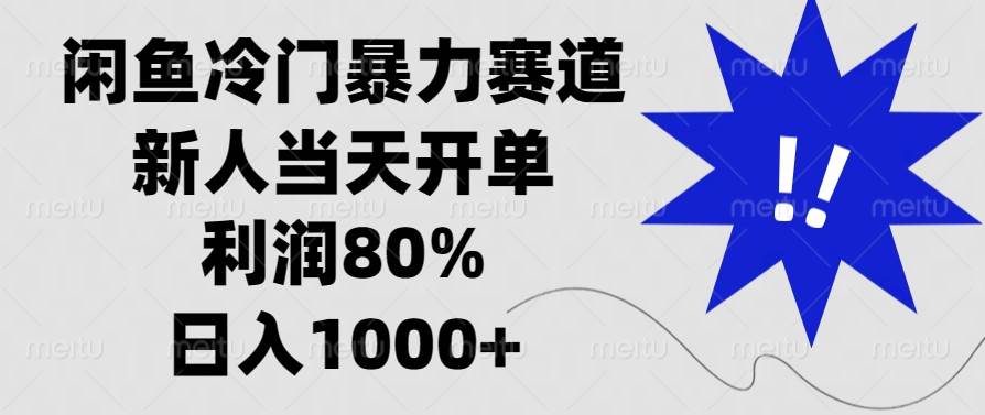 （13660期）闲鱼冷门暴力赛道，新人当天开单，利润80%，日入1000 