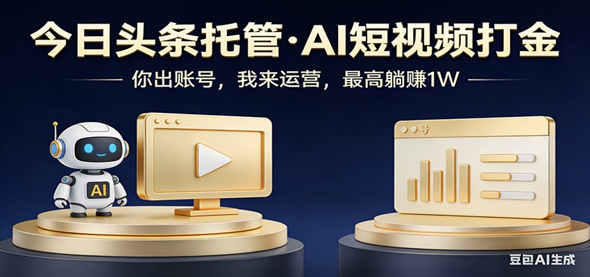 头条号AI托管，我提供作品，你提供账号，每天5分钟发布，小白躺赚3000 