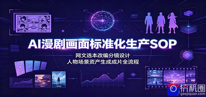 AI漫剧画面标准化生产SOP：网文选本改编分镜设计，人物场景资产生成成片全流程