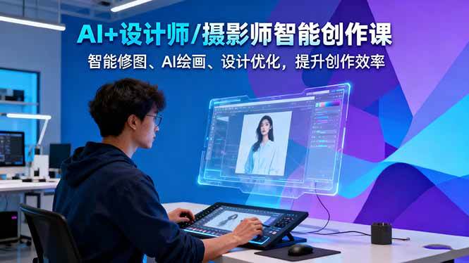 AI 设计师/摄影师智能创作课：智能修图、AI绘画、设计优化，提升创作效率