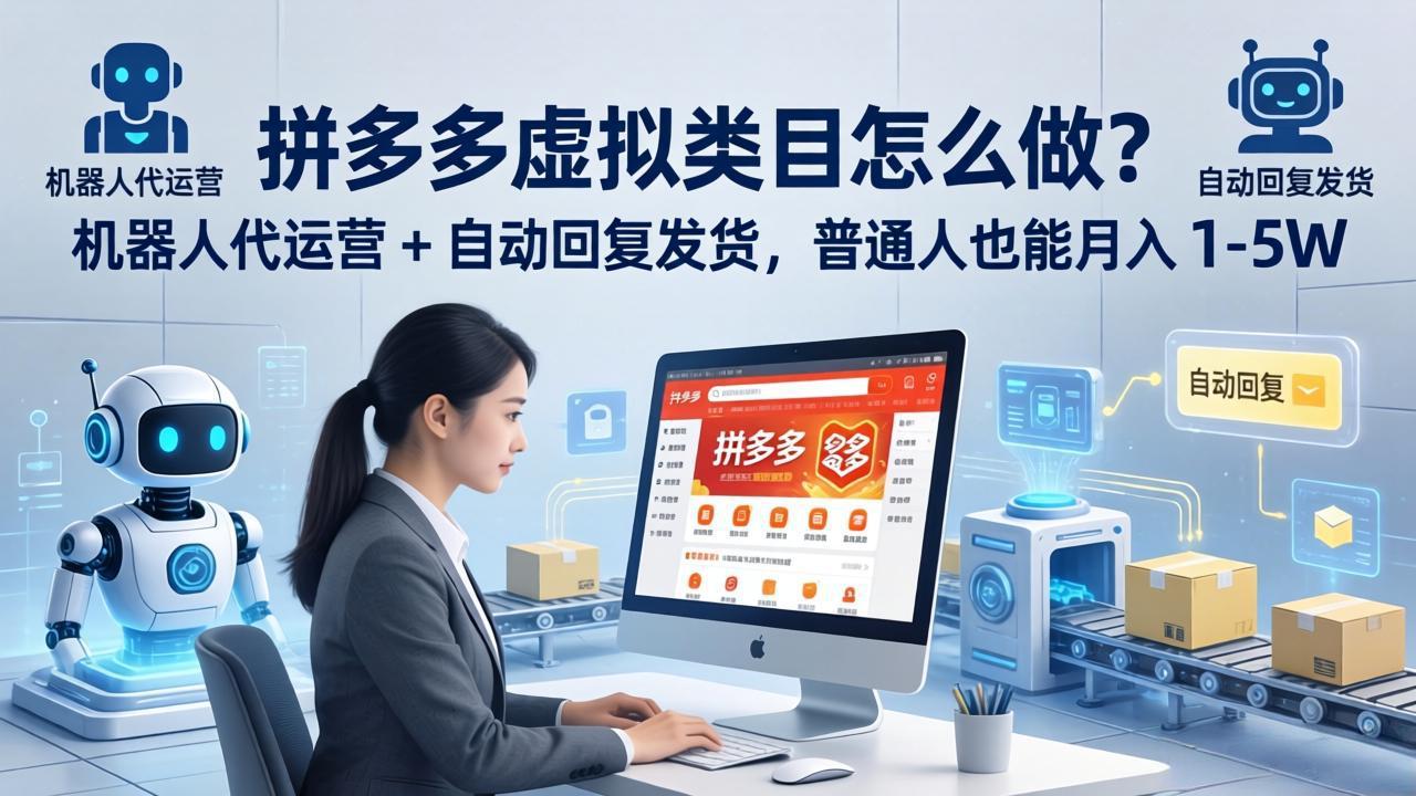 拼多多虚拟类目怎么做？机器人代运营   自动回复发货，普通人也能月入 1-5W