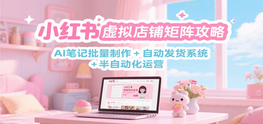 小红书虚拟店铺矩阵攻略：AI笔记批量制作   自动发货系统   半自动化运营