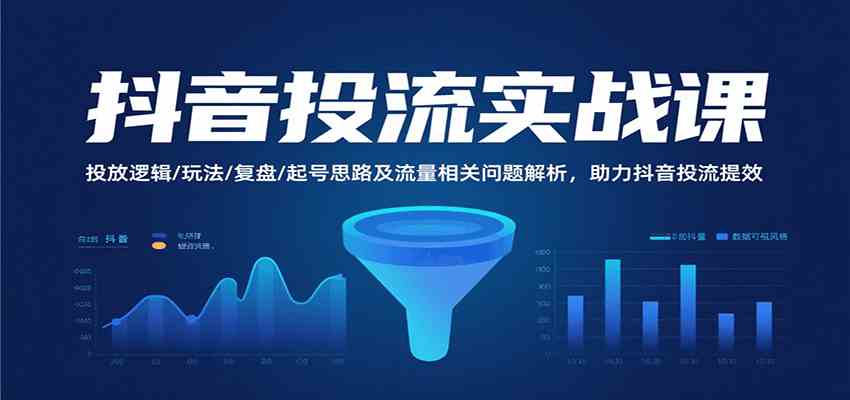 抖音投流实战课,投放逻辑/玩法/复盘/起号思路及流量相关问题解析,助力抖音投流提效