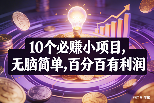 (17169期)10个必赚小项目,无脑简单,百分百有利润,副业首选,日入200