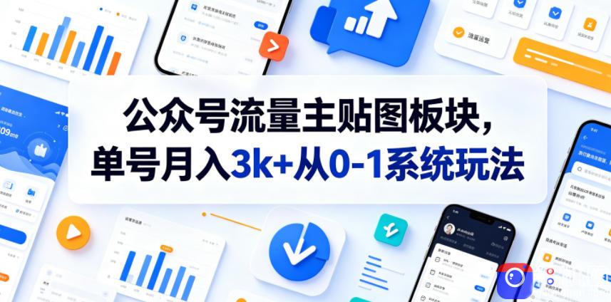 公众号流量主贴图板块，单号月入3k 从0-1系统玩法