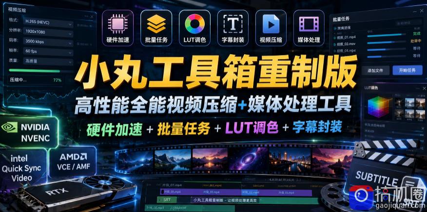 小丸工具箱重制版–高性能全能视频压缩 媒体处理工具｜硬件加速 批量任务 LUT调色 字幕封装