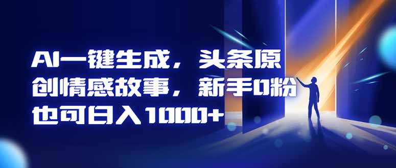 AI一键生成，头条原创情感故事，新手0粉也可日入1000 