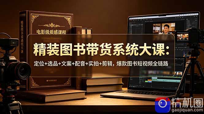 精装图书带货系统大课：定位 选品 文案 配音 实拍 剪辑，爆款图书短视频全链路
