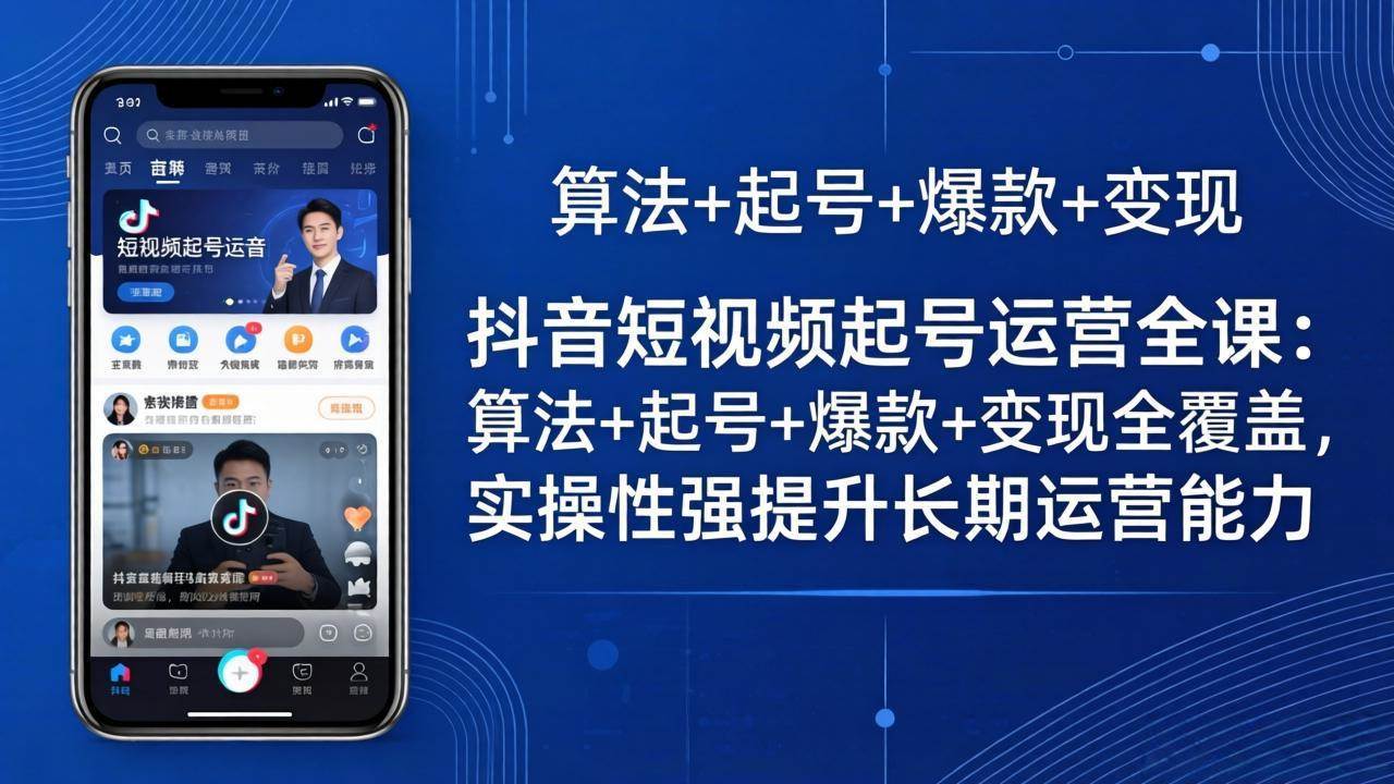 （18071期）抖音短视频起号运营全课：算法 起号 爆款 变现全覆盖，实操性强提升长期运营能力