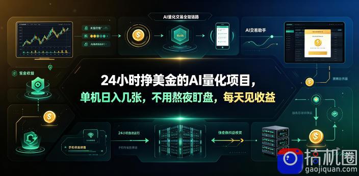 24小时挣美金的AI量化项目,单机日入几十美刀,不用熬夜盯盘,每天见收益【揭秘】