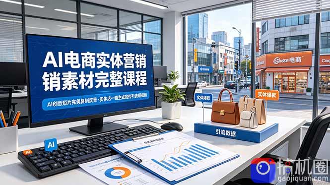 AI电商实体营销素材完整课程，AI创意短片完美复刻实景，实体店一键生成宣传引流短视频