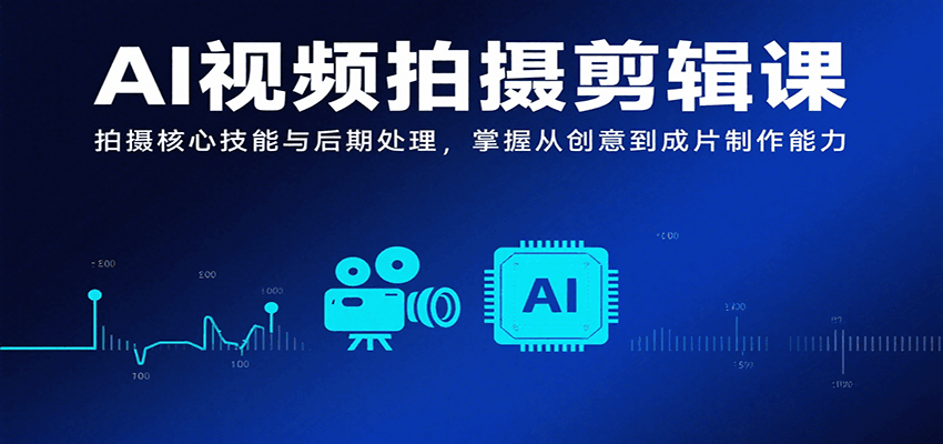 AI视频拍摄剪辑课,拍摄核心技能与后期处理,掌握从创意到成片制作能力