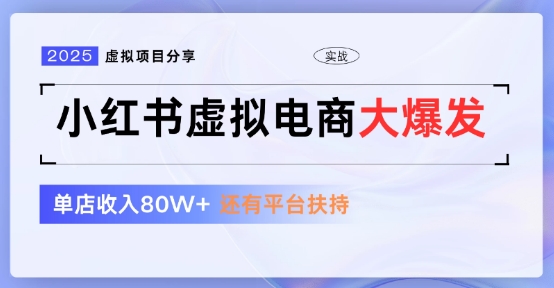小红书虚拟店铺 蓝海项目 小白轻松一天3张