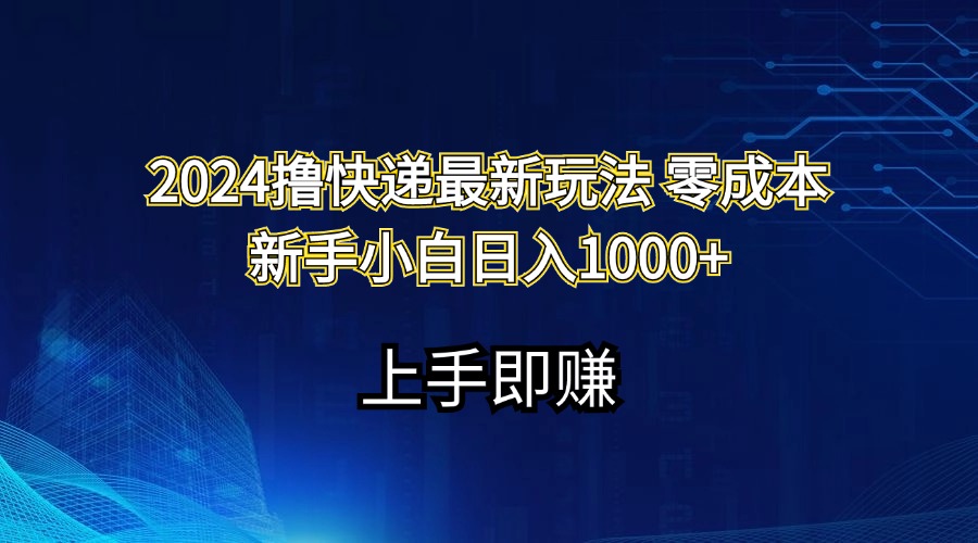 （11680期）2024撸快递最新玩法零成本新手小白日入1000 