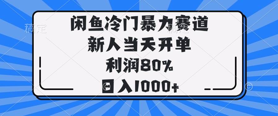（14229期）闲鱼冷门暴力赛道，新人当天开单，利润80%，日入1000 