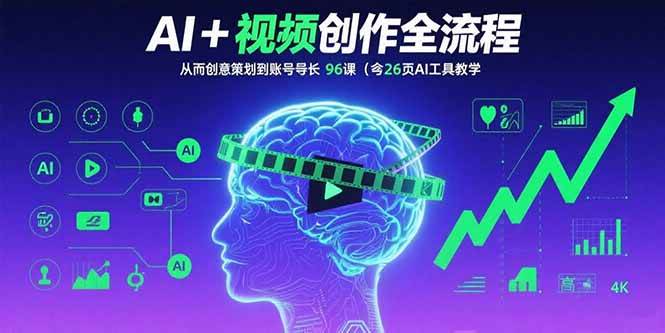 (15869期)AI 短视频创作全流程:从创意策划到账号增长,96节课(含26项AI工具教学)
