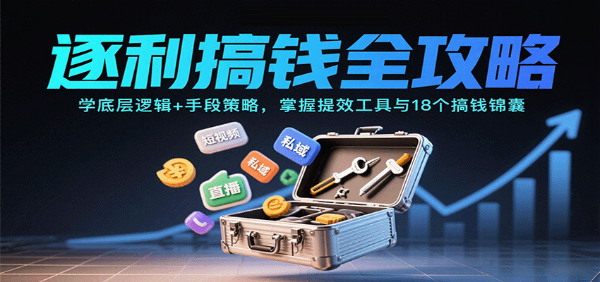 逐利搞钱全攻略：学底层逻辑 手段策略，掌握提效工具与18个搞钱锦囊