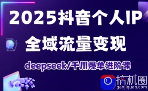 抖音个人IP全域流量变现进阶课，deepseek千川爆单进阶课(更新2026年05月)