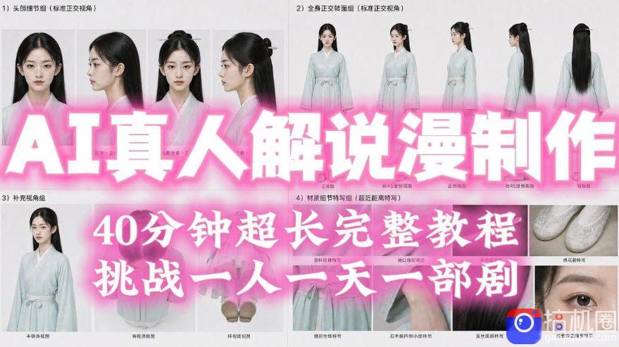 2026年AI真人解说漫剧自动批量化制作教程，40分钟超长完整，自动批量化制作，挑战一人一天一部剧！