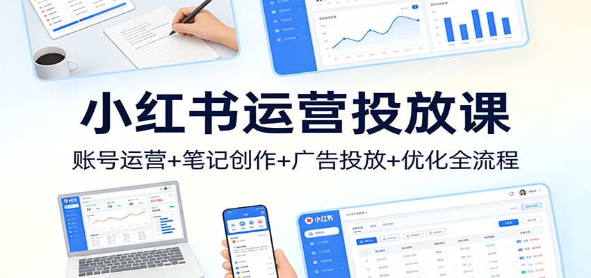 小红书运营投放课：账号运营 笔记创作 广告投放 优化全流程