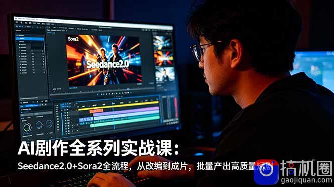 AI剧作全系列实战课：Seedance2.0 Sora2全流程，从改编到成片，批量产出高质量短剧