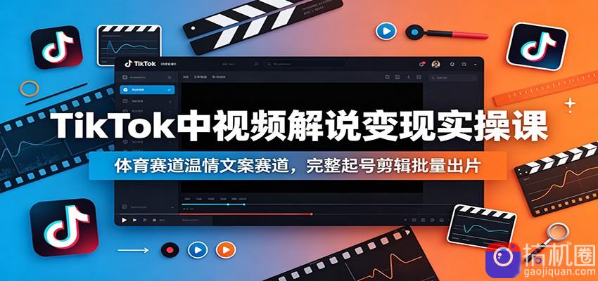 TikTok中视频解说变现实操课：体育赛道温情文案赛道，完整起号剪辑批量出片