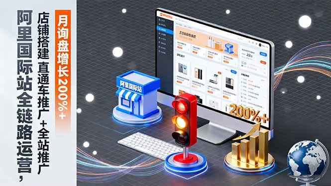 (16311期)阿里国际站全链路运营,店铺搭建 直通车推广 全站推广,月询盘增长200%