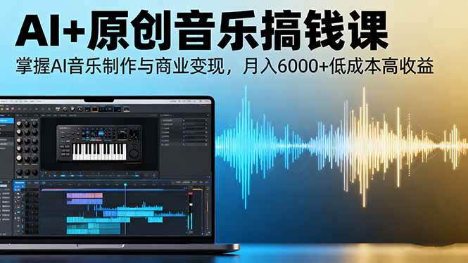 (16324期)AI 原创音乐搞钱课:掌握AI音乐制作与商业变现,月入6000 低成本高收益