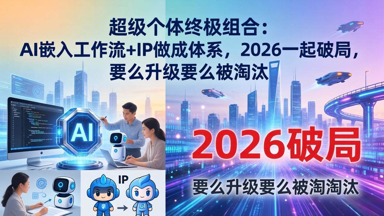 （17808期）超级个体终极组合-更新：AI嵌入工作流 IP做成体系，2026一起破局，要么升级要么被淘汰