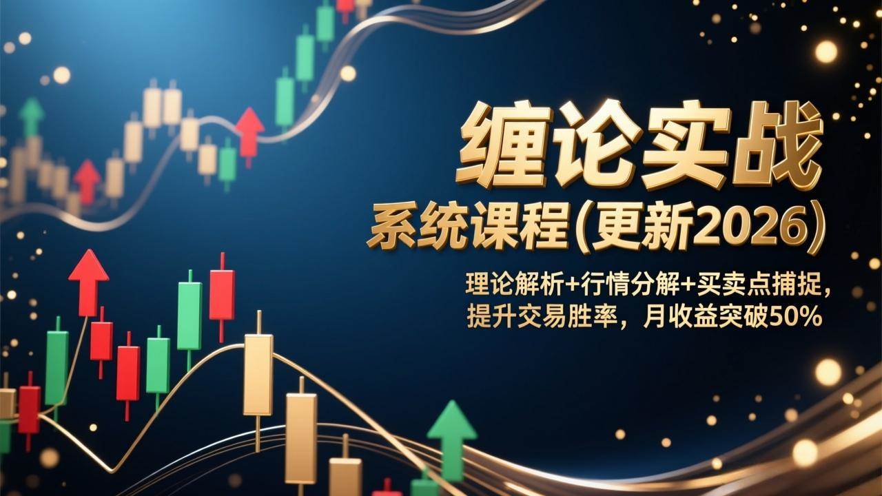 （17136期）缠论实战系统课程(更新2026)，理论解析 行情分解 买卖点捕捉，提升交易胜率，月收益突破50%