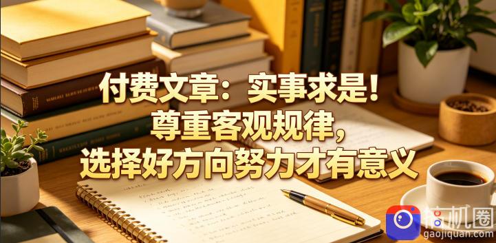 付费文章：实事求是！尊重客观规律，选择好方向努力才有意义