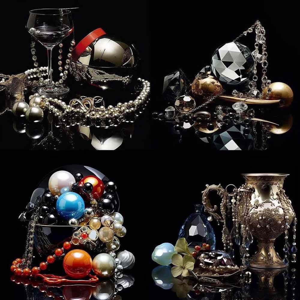 （17272期）460 专业Midjourney珠宝摄影AI提示词 成效果图，戒指/项链/耳环/手链/宝石/及奢侈配饰等全品类