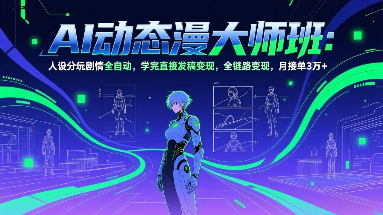 （17402期）AI动态漫剧大师班：人设分镜剧情全自动，学完直接发稿变现，全链路变现，月接单3万 