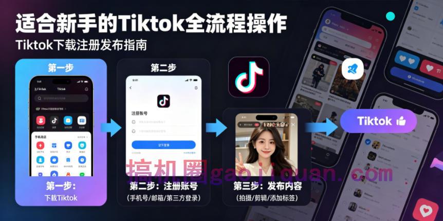 Tiktok下载注册发布,适合新手的Tiktok全流程操作