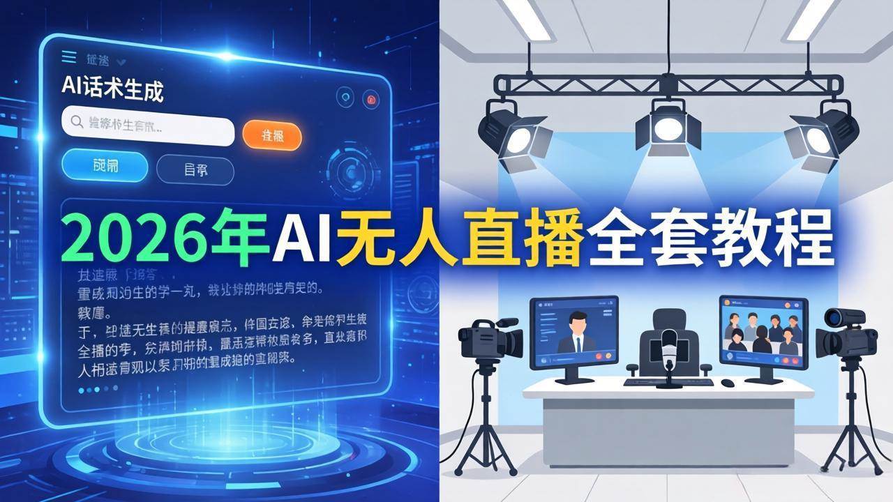 （17953期）2026年AI无人直播全套教程：OBS安装 软件配置 直播间搭建 话术生成 一键开播实操