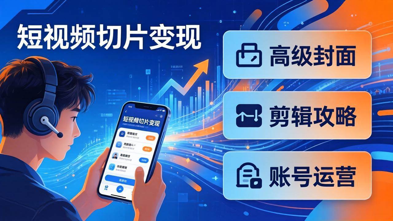 （17758期）短视频切片变现速成班2.0：高级封面 剪辑攻略 账号运营，0基础小白快速入局副业