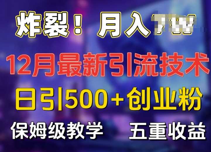 炸裂!揭秘12月最新日引流500 精准创业粉，多重收益保姆级教学