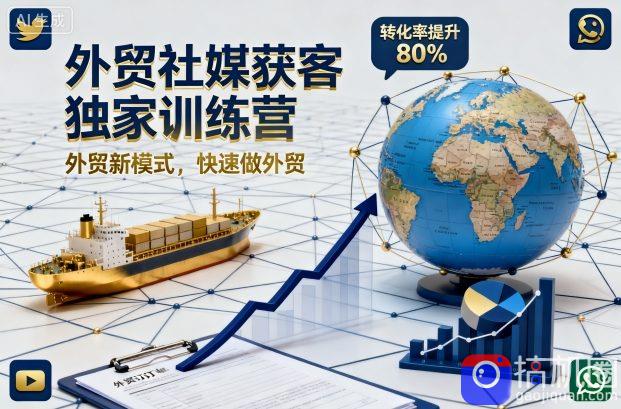 外贸社媒获客独家训练营，外贸新模式，快速做外贸(更新26年6月)