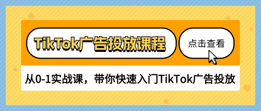 (10731期)TikTok广告投放课程,从0-1实战课,带你快速入门TikTok广告投放(30节课)