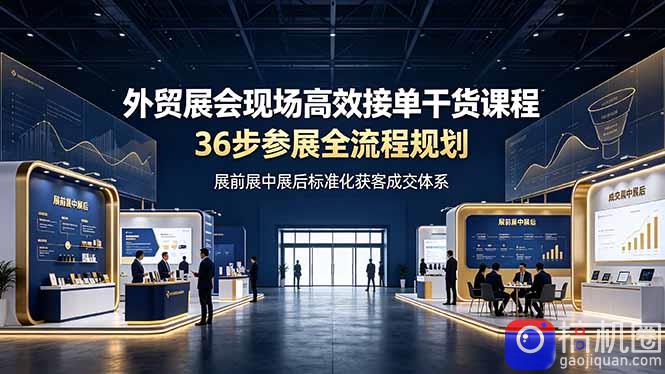 外贸展会现场高效接单干货课程,36步参展全流程规划,展前展中展后标准化获客成交体系