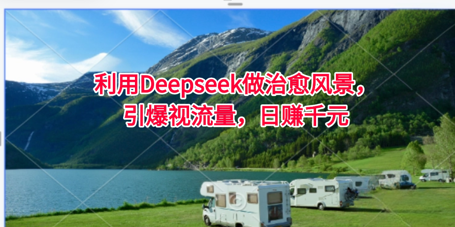 利用Deepseek做治愈风景，引爆视流量，日赚千元
