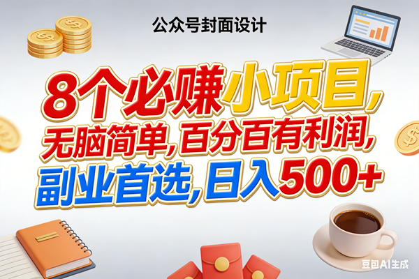 （17984期）8个必赚钱小项目，百分百有利润，无脑简单，副业首选，日入500 