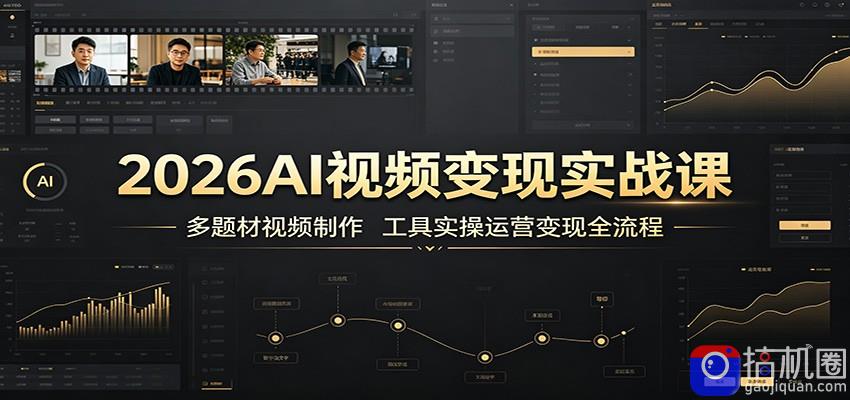 2026AI视频变现实战课：多题材视频制作，工具实操运营变现全流程