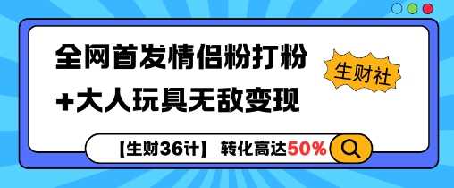 【生财36计】全网首发情侣粉打粉 大人玩具无敌变现