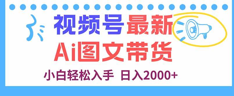 （16092期）视频号最新AI图文带货，每天几分钟，小白轻松入手，日入2000 