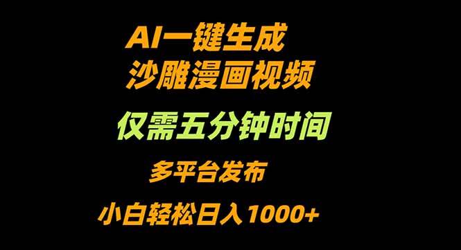 （16320期）AI一键生成沙雕动漫视频，只需5分钟，小白轻松日入1000 