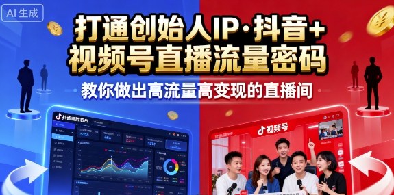 25年直播9-10两期线下课，打通创始人IP，抖音 视频号直播流量密码，教你做出高流量高变现的直播间