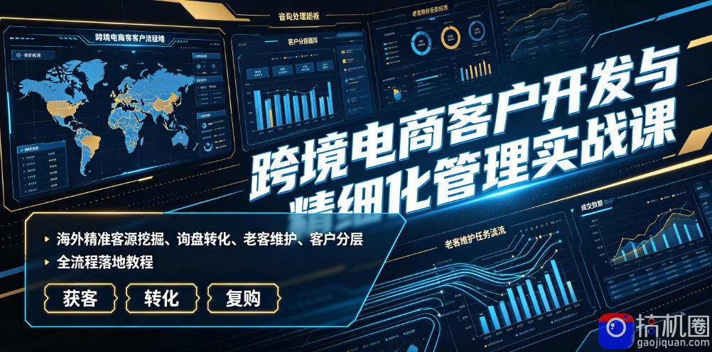 跨境电商客户开发与精细化管理实战课｜海外精准客源挖掘、询盘转化、老客维护、客户分层全流程落地教程