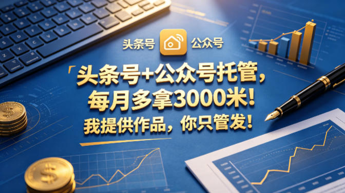 头条号 公众号托管，每月多拿3000米！我提供作品，你只管发！【揭秘】